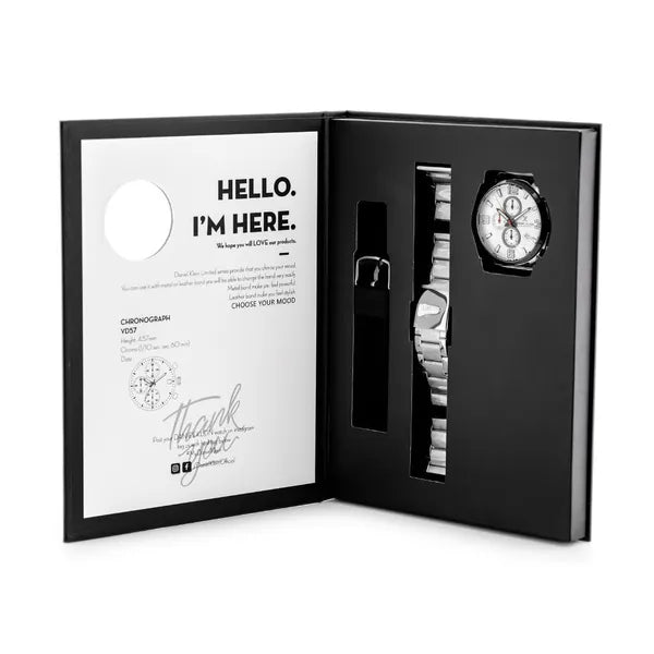 Daniel Klein DK12886-1 férfi kronográf óra ajándékszett, 42 mm, WR50