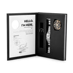 Daniel Klein DK12886-2 férfi kronográf ajándékszett, 42 mm, WR50, fekete