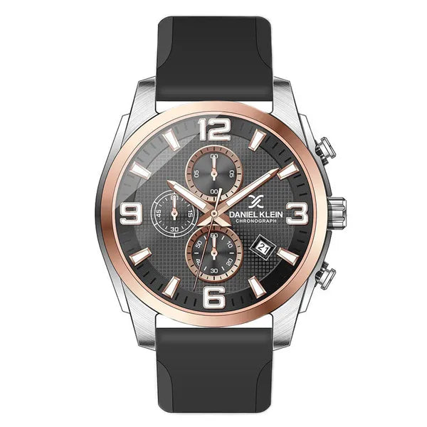 Daniel Klein DK12886-2 férfi kronográf ajándékszett, 42 mm, WR50, fekete
