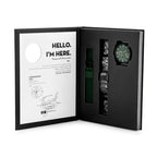Daniel Klein DK12886-5 férfi karóra ajándék szett, kronográf kvarc, WR50, zöld