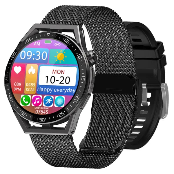 Férfi okosóra 1,35'' IPS kijelzővel, Bluetooth hívás, NFC, IP67, fekete