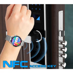 Férfi okosóra 1,35'' IPS kijelzővel, Bluetooth hívás, NFC, IP67, fekete