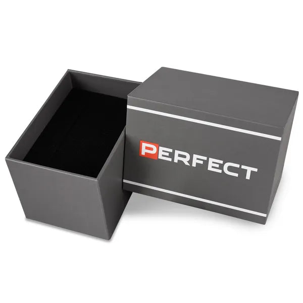 Férfi karóra Perfect CH02L – kronográf, kvarc, 46mm, kék bőr, WR30, díszdoboz