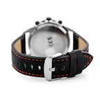 Férfi karóra, Perfect CH03L kronográf, kvarc, 44 mm, bőr szíj, fekete/ezüst