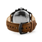Perfect CH05L férfi kronográf karóra, fekete számlap, bőrszíj, WR30, 48 mm