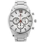 Perfect CH01M férfi kronográf kvarc karóra, ezüst, fém szíj, 44 mm, WR30