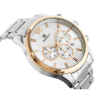 Perfect CH01M férfi kronográf karóra, Miyota kvarc, ezüst fém szíj, 44 mm