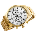 Perfect CH01M férfi kronográf kvarc karóra, 44 mm, arany fémszíj, ezüst számlap