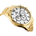 Perfect CH01M férfi kronográf kvarc karóra, 44 mm, arany fémszíj, ezüst számlap
