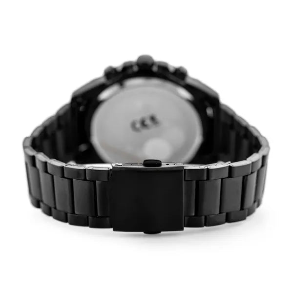 Perfect CH02M férfi kronográf karóra, kék számlap, 46 mm, fekete fém szíj