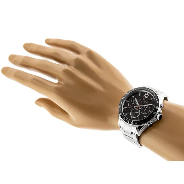 Tommy Hilfiger LUKE 1791104 férfi karóra, acél szíj, fekete számlap, WR50, dátum