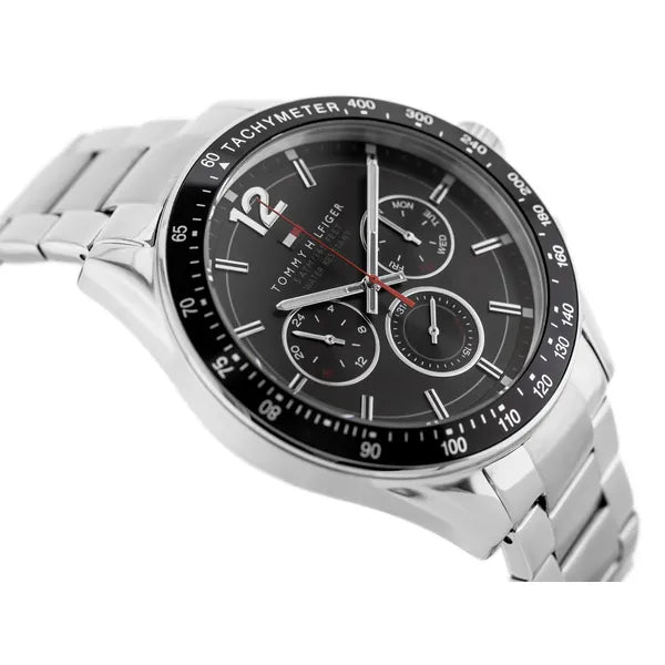 Tommy Hilfiger LUKE 1791104 férfi karóra, acél szíj, fekete számlap, WR50, dátum