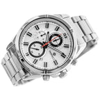 Perfect CH03M férfi kronográf karóra, ezüst, Miyota kvarc, fém szíj, 44 mm