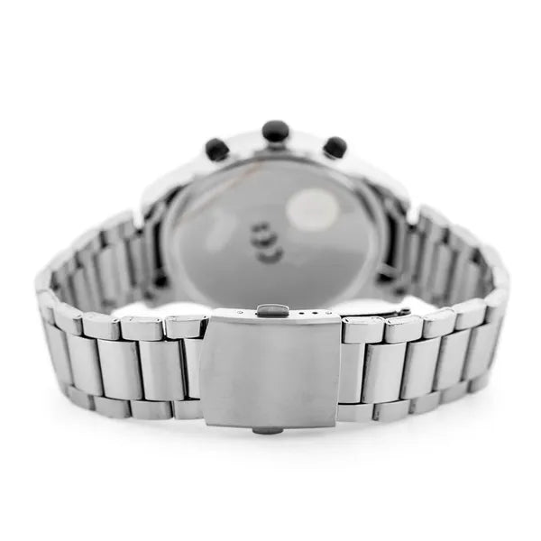 Perfect CH03M férfi kronográf karóra, ezüst, Miyota kvarc, fém szíj, 44 mm