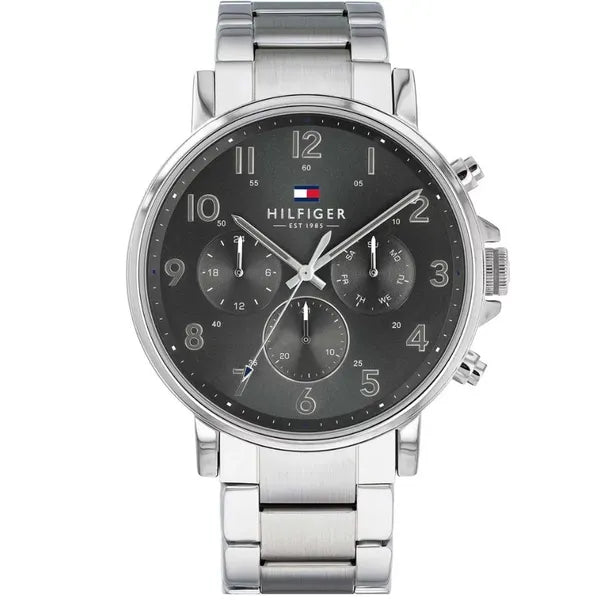 Tommy Hilfiger férfi karóra 1710382, ezüst számlap, acél, WR50, doboz
