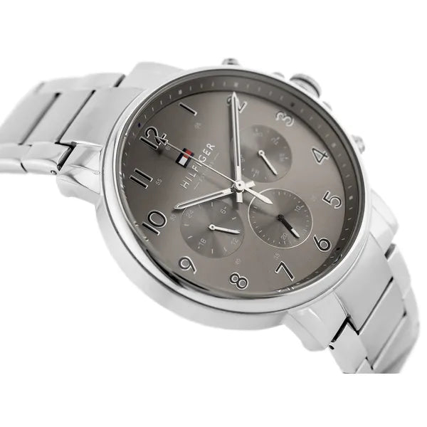 Tommy Hilfiger férfi karóra 1710382, ezüst számlap, acél, WR50, doboz