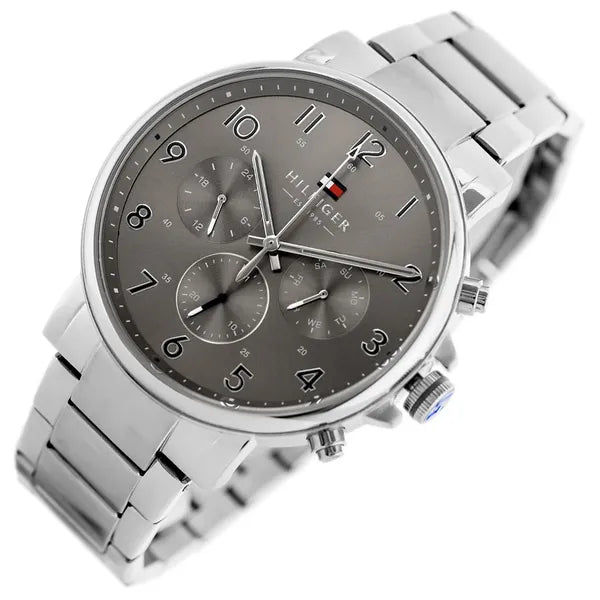 Tommy Hilfiger férfi karóra 1710382, ezüst számlap, acél, WR50, doboz