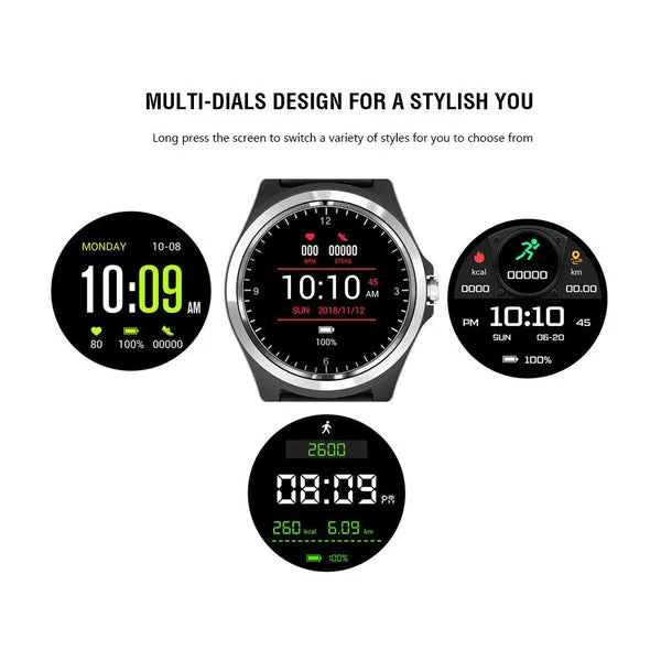 Férfi okosóra, 1.04'' TFT, BT hívás, pulzusmérő, IP67 – fekete/ezüst