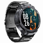 Gravity GT8-2 férfi GPS okosóra, 1.32" IPS, IP67, acél szíj, fekete