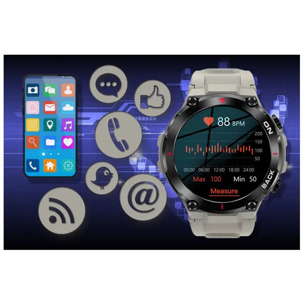 Férfi okosóra Gravity GT8-4, GPS, 1,32” IPS, IP67, 480 mAh, szürke