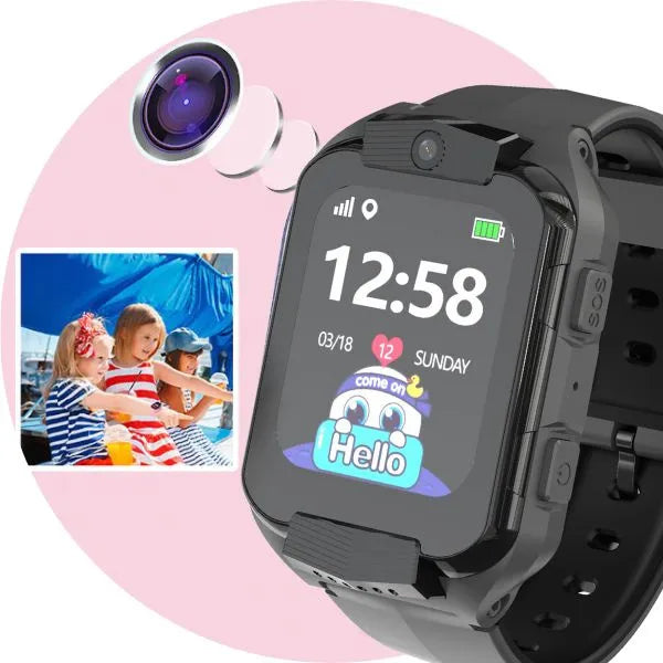 Gyerek okosóra 4G LTE/GPS, 1,69" kijelző, IP65 – narancs/fekete