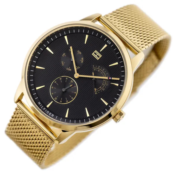 Tommy Hilfiger Brad 1710386 férfi karóra, arany, fekete, 45 mm, WR30
