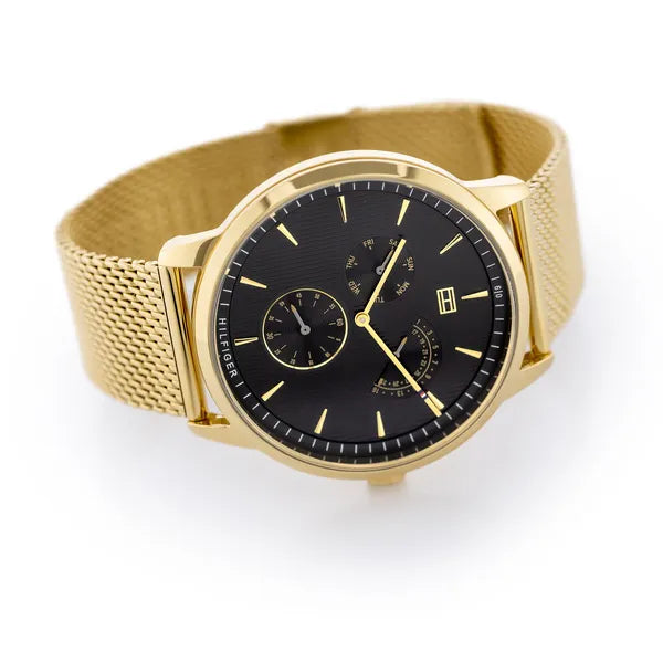 Tommy Hilfiger Brad 1710386 férfi karóra, arany, fekete, 45 mm, WR30