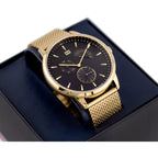 Tommy Hilfiger Brad 1710386 férfi karóra, arany, fekete, 45 mm, WR30