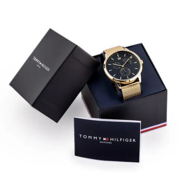Tommy Hilfiger Brad 1710386 férfi karóra, arany, fekete, 45 mm, WR30