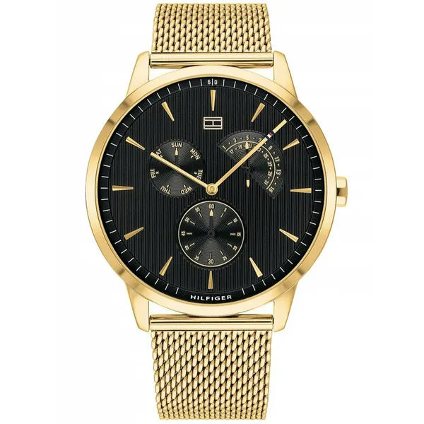 Tommy Hilfiger Brad 1710386 férfi karóra, arany, fekete, 45 mm, WR30