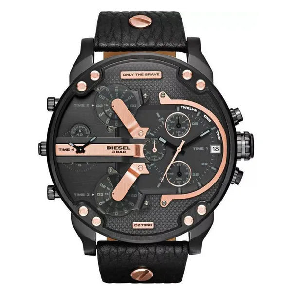 Diesel Mr. Daddy 2.0 DZ7350 férfi karóra, kvarc, fekete, bőr szíj, 51 mm