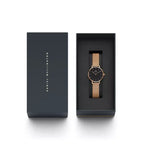 Daniel Wellington Petite Melrose női karóra 28 mm, fekete, rozéarany
