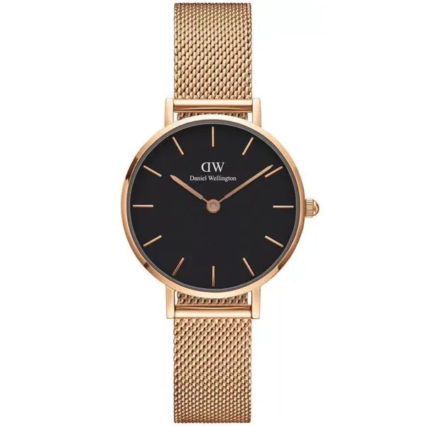 Daniel Wellington Petite Melrose női karóra 28 mm, fekete, rozéarany