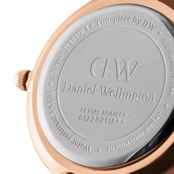 Daniel Wellington Petite Melrose női karóra 28 mm, fekete, rozéarany