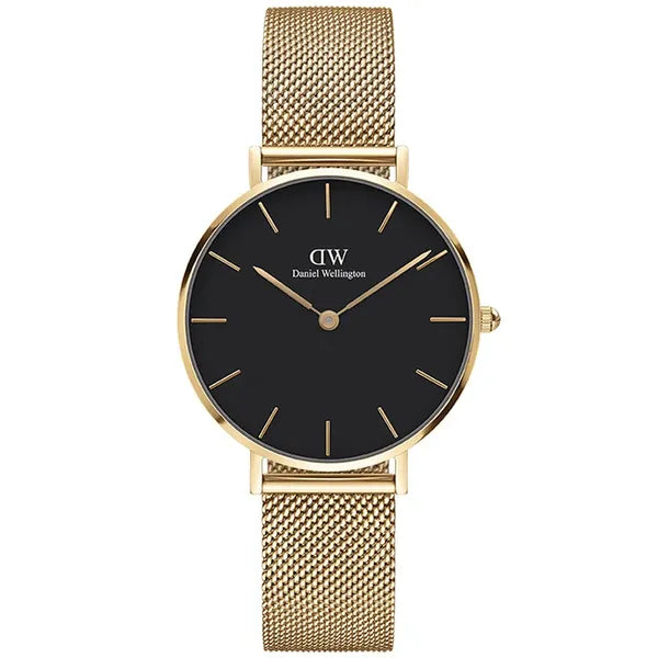 Daniel Wellington Petite Evergold női karóra, 32 mm, fekete-arany, acél, kvarc