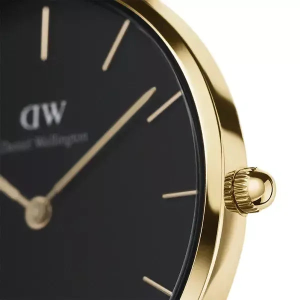 Daniel Wellington Petite Evergold női karóra, 32 mm, fekete-arany, acél, kvarc