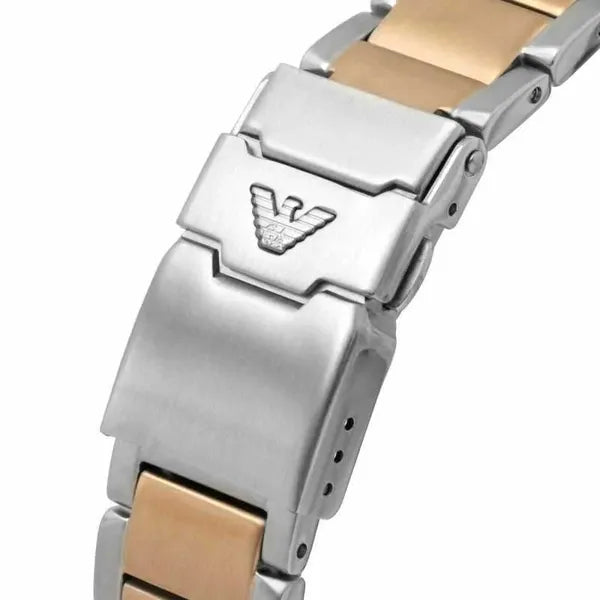 Emporio Armani AR11340 férfi kvarc karóra, acélcsat, barna számlap, WR100