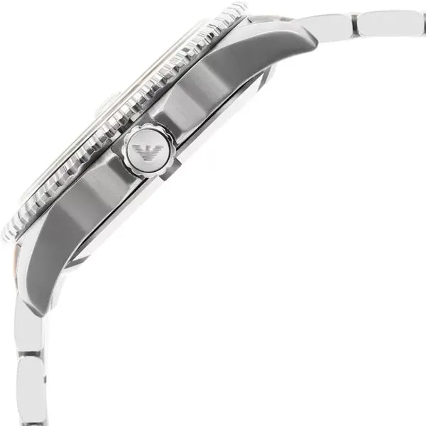 Emporio Armani AR11340 férfi kvarc karóra, acélcsat, barna számlap, WR100