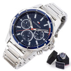 Tommy Hilfiger Mason 1791788 férfi karóra, 46 mm, acél szíj, kék számlap, WR30