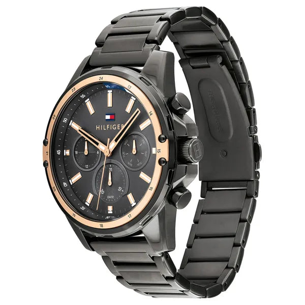 Tommy Hilfiger Mason 1791790 férfi karóra, 45 mm, acél, grafit/rozéarany, 3 ATM