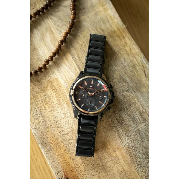 Tommy Hilfiger Mason 1791790 férfi karóra, 45 mm, acél, grafit/rozéarany, 3 ATM