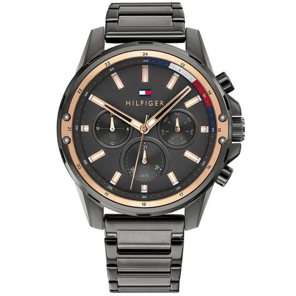 Tommy Hilfiger Mason 1791790 férfi karóra, 45 mm, acél, grafit/rozéarany, 3 ATM