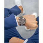 Tommy Hilfiger Mason 1791790 férfi karóra, 45 mm, acél, grafit/rozéarany, 3 ATM