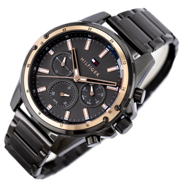 Tommy Hilfiger Mason 1791790 férfi karóra, 45 mm, acél, grafit/rozéarany, 3 ATM