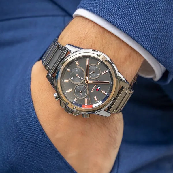 Tommy Hilfiger Mason 1791790 férfi karóra, 45 mm, acél, grafit/rozéarany, 3 ATM