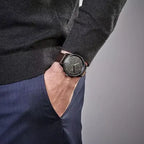 Tommy Hilfiger Chase 1791577 férfi karóra, fekete tok, barna bőr, WR50, kvarc