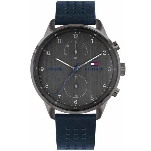 Tommy Hilfiger férfi óra Chase 1791578, bőr szíj, kvarc, WR50, 44 mm