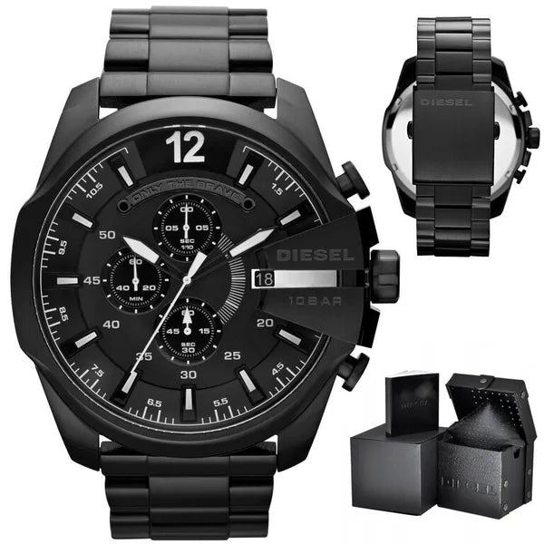 Diesel Mega Chief DZ4283 férfi kronográf karóra, fekete, acél, WR100