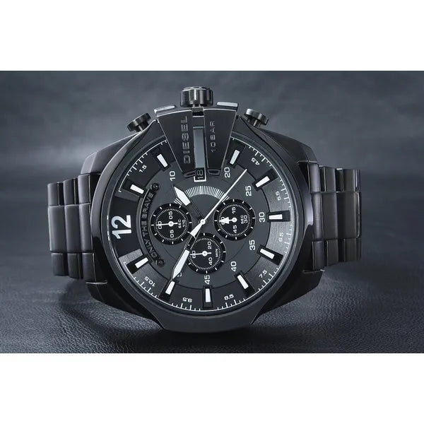 Diesel Mega Chief DZ4283 férfi kronográf karóra, fekete, acél, WR100