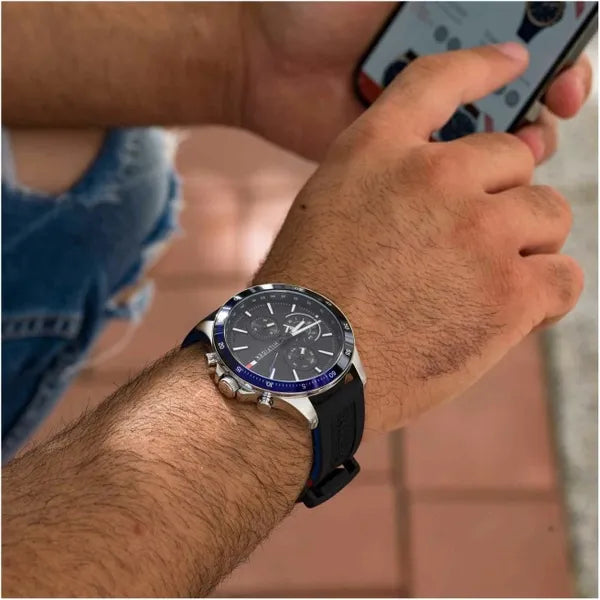 Tommy Hilfiger férfi karóra 1791724, kvarc, 46 mm, gumi szíj, WR50
